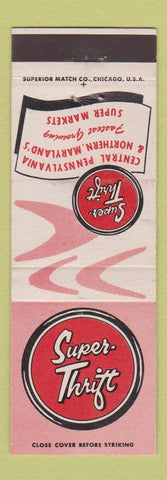 Matchbook Cover - Super Thrift Grocery PA MD