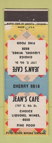 Matchbook Cover - Jean's Cafe