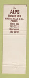 Matchbook Cover - Alps Motor Inn Niagara Falls NY
