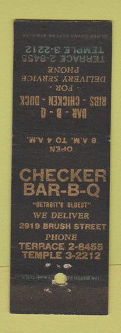 Matchbook Cover - Checker BBQ Detroit MI WEAR