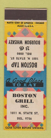 Matchbook Cover - Boston Grill Tap Chicago IL