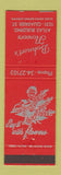 Matchbook Cover - Bohnert's Flowers Charleston WV