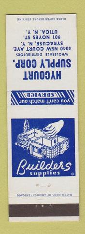 Matchbook Cover - Hycourt Builders Supply Utica NY Syracuse