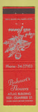 Matchbook Cover - Bohnert's Flowers Charleston WV