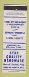 Matchbook Cover - Star Quality Hardware Chicago IL Elliott's Paint