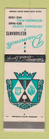 Matchbook Cover - Diamonds' Restaurants Cleveland? OH #1