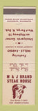 Matchbook Cover - M&J Brand Steak House West Fargo ND