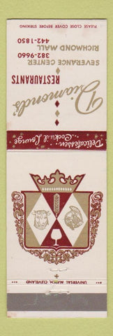 Matchbook Cover - Diamonds' Restaurants Cleveland? OH #2