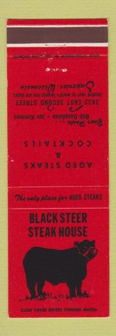 Matchbook Cover - Black Steer Steak House Superior WI