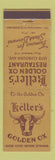 Matchbook Cover - Keller's Golden Ox Restaurant