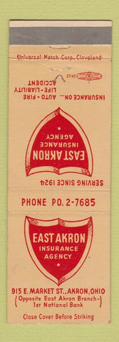Matchbook Cover - East Akron Insurance Agency OH