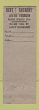 Matchbook Cover - Bert Gregory Insurance