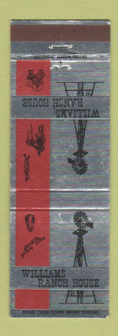 Matchbook Cover - Williams Ranch House Fort Worth TX WEAR