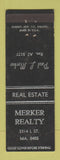 Matchbook Cover - Merker Real Estate
