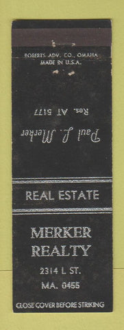Matchbook Cover - Merker Real Estate