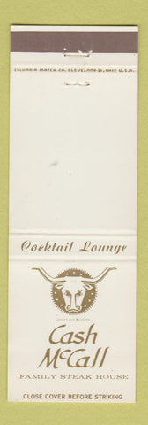 Matchbook Cover - Cash McCall Steak House