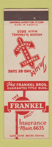 Matchbook Cover - Frankel Bros Insurance St Louis?