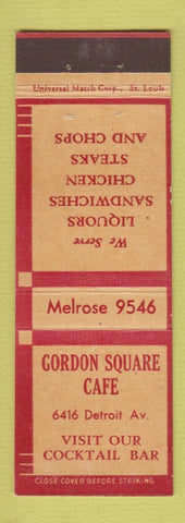 Matchbook Cover - Gordon Square Cafe Cleveland?