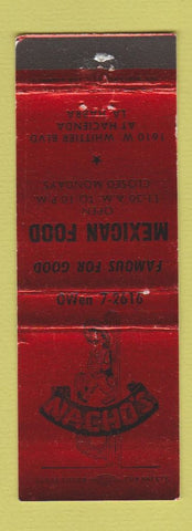 Matchbook Cover - Nacho's Mexican Restaurant La Habra CA