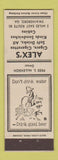 Matchbook Cover - Alex's Cabins Tobacco Swainsboro GA Fred McLendon WHITE