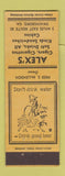Matchbook Cover - Alex's Cabins Tobacco Swainsboro GA Fred McLendon YELLOW