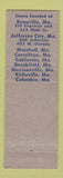 Matchbook Cover Esser's Sporting Goods Liquors Marshall Brookfield Kirksville MO