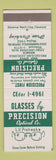 Matchbook Cover - Precision Optical Cleveland OH