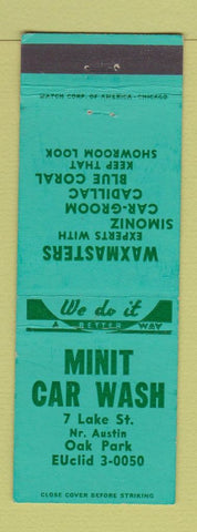 Matchbook Cover - Minit Car Wash Oak Park IL