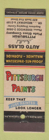 Matchbook Cover - Pittsburgh Paints Auto Glass PA?