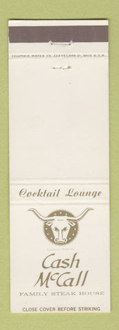 Matchbook Cover - Cash McCall Steak House