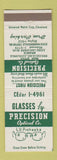 Matchbook Cover - Precision Optical glasses Cleveland OH