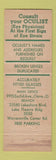 Matchbook Cover - Precision Optical glasses Cleveland OH