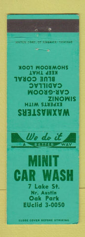 Matchbook Cover - Minit Car Wash Oak Park IL