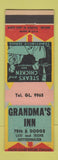 Matchbook Cover - Grandma's Inn Chicago? Rabbit squab Lou Rettenmaier