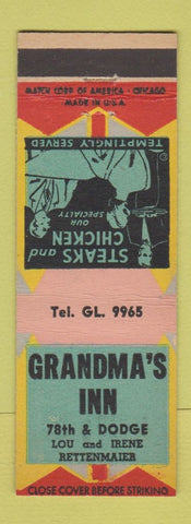 Matchbook Cover - Grandma's Inn Chicago? Rabbit squab Lou Rettenmaier