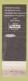 Matchbook Cover - West Bradley Corp Bethesda MD real estate WEAR