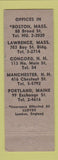 Matchbook Cover - Wendell Berman Insurance Boston Lawrence MA Portland ME