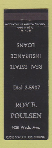 Matchbook Cover - Roy Poulsen Real Estate Insurance