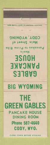 Matchbook Cover - Gables Pancake House Cody WY