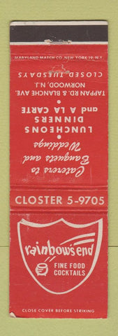 Matchbook Cover - Rainbow's End Restaurant Norwood NJ WEAR