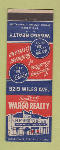 Matchbook Cover - Wargo Real Estate Cleveland OH