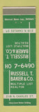 Matchbook Cover - Russell T Baker Real Estate Baltimore?