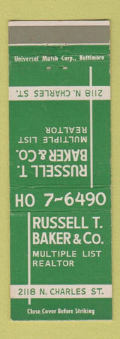 Matchbook Cover - Russell T Baker Real Estate Baltimore?