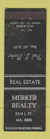 Matchbook Cover - Merker Real Estate Paul Merker WORN