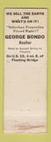 Matchbook Cover - George Bondo Real Estate Seattle? WORN