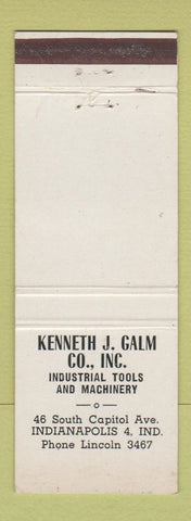 Matchbook Cover - Kenneth Galm Industrial Tool Machinery Indianapolis IN
