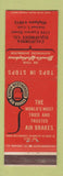 Matchbook Cover - Bendix Westinghouse Brakes Oakland CA