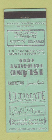 Matchbook Cover - Styl O Matic Machinery Conveyor Long Island City NY WEAR