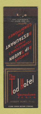 Matchbook Cover - Tod Hotel Youngstown OH WEAR