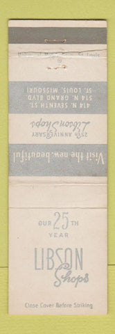 Matchbook Cover - Libson Shops St Louis MO 25th Anniversary